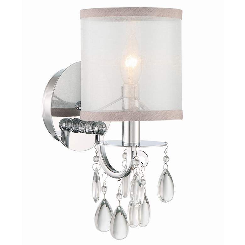 Image 1 Crystorama Hampton 13" High Chrome Wall Sconce