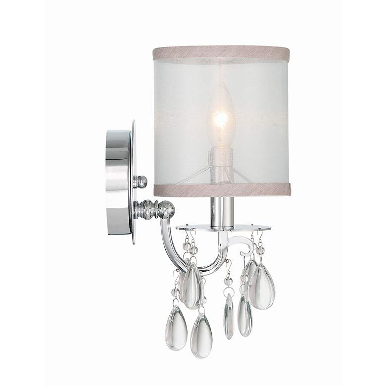 Image 2 Crystorama Hampton 13" High Chrome Wall Sconce more views