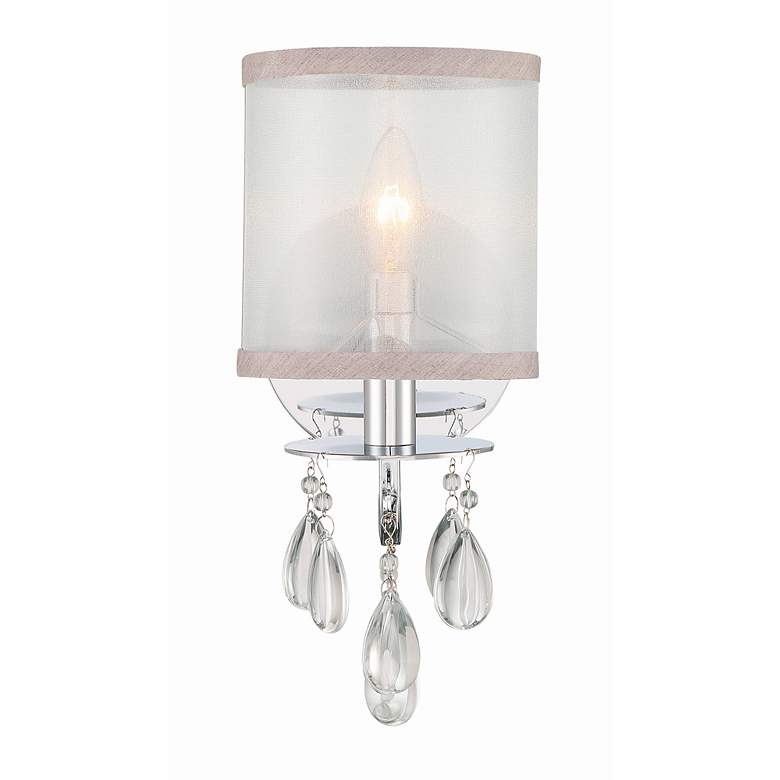 Image 3 Crystorama Hampton 13" High Chrome Wall Sconce more views