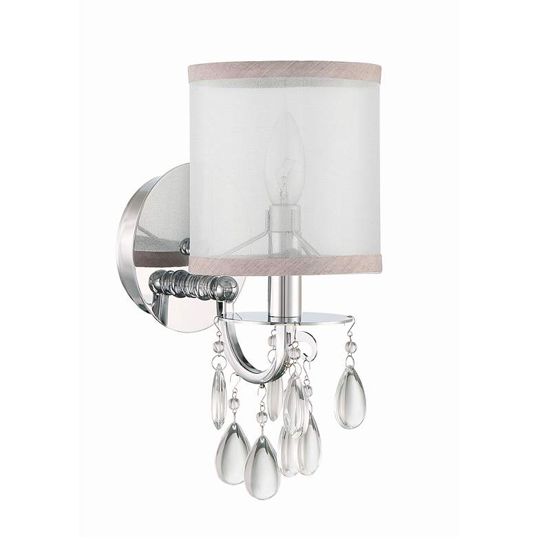 Image 4 Crystorama Hampton 13" High Chrome Wall Sconce more views