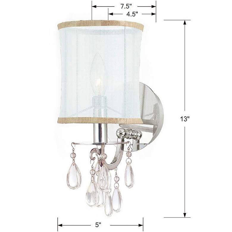 Image 5 Crystorama Hampton 13" High Chrome Wall Sconce more views