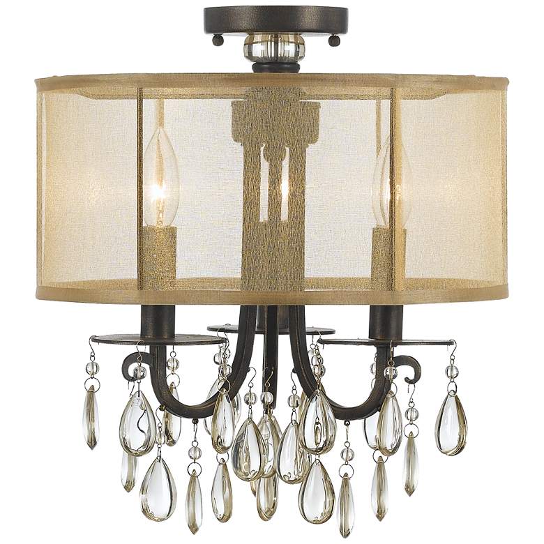 Image 1 Crystorama Hampton 14 inch Wide English Bronze Ceiling Light