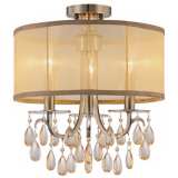 Crystorama Hampton Collection Brass 14&quot; Wide Ceiling Light