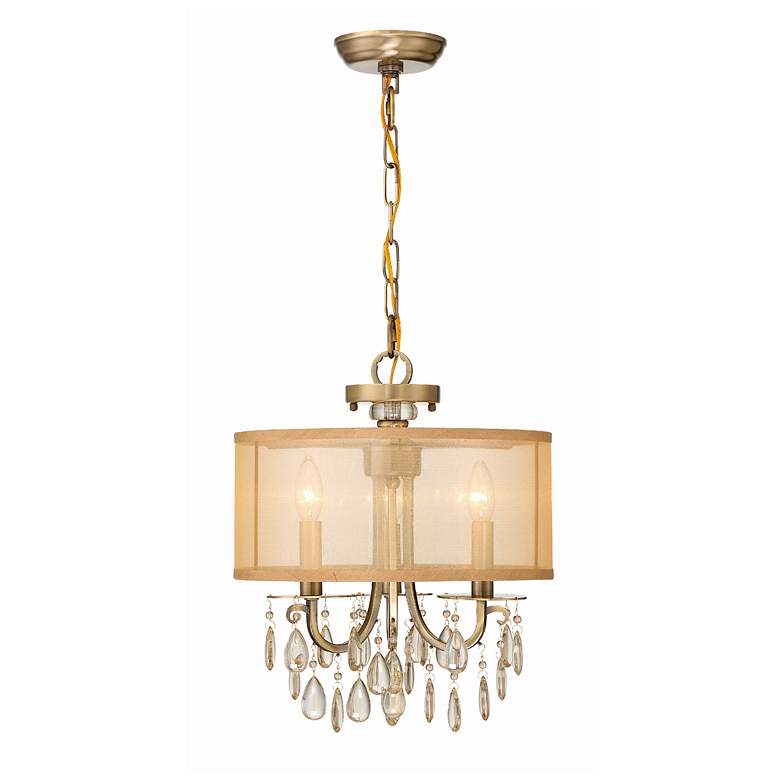 Image 2 Crystorama Hampton Collection Brass 14 inch Wide Ceiling Light