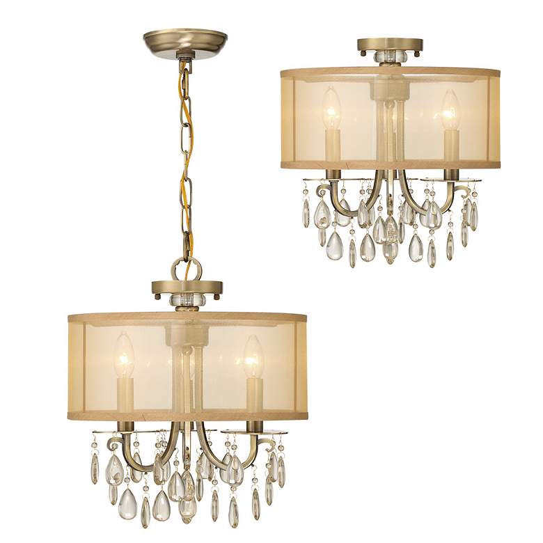 Image 3 Crystorama Hampton Collection Brass 14" Wide Ceiling Light more views