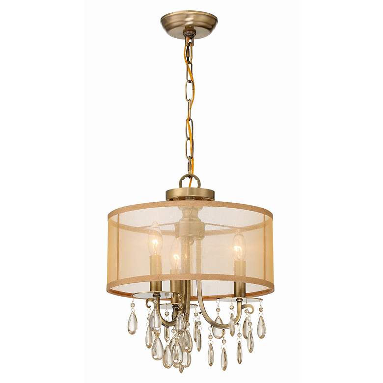 Image 5 Crystorama Hampton Collection Brass 14" Wide Ceiling Light more views