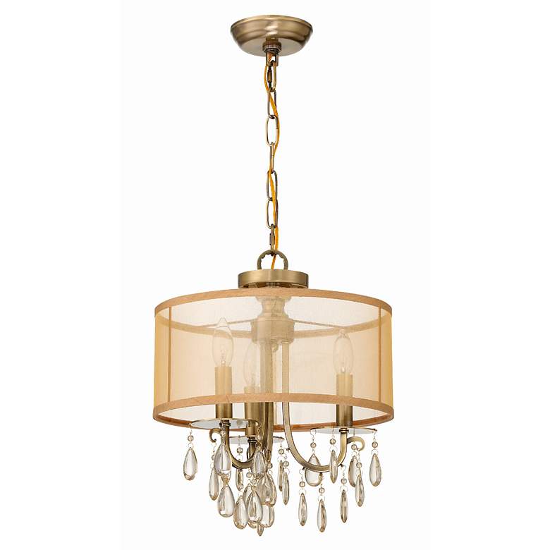 Image 6 Crystorama Hampton Collection Brass 14" Wide Ceiling Light more views