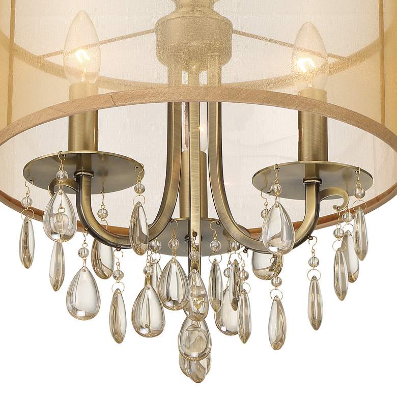Image 7 Crystorama Hampton Collection Brass 14" Wide Ceiling Light more views