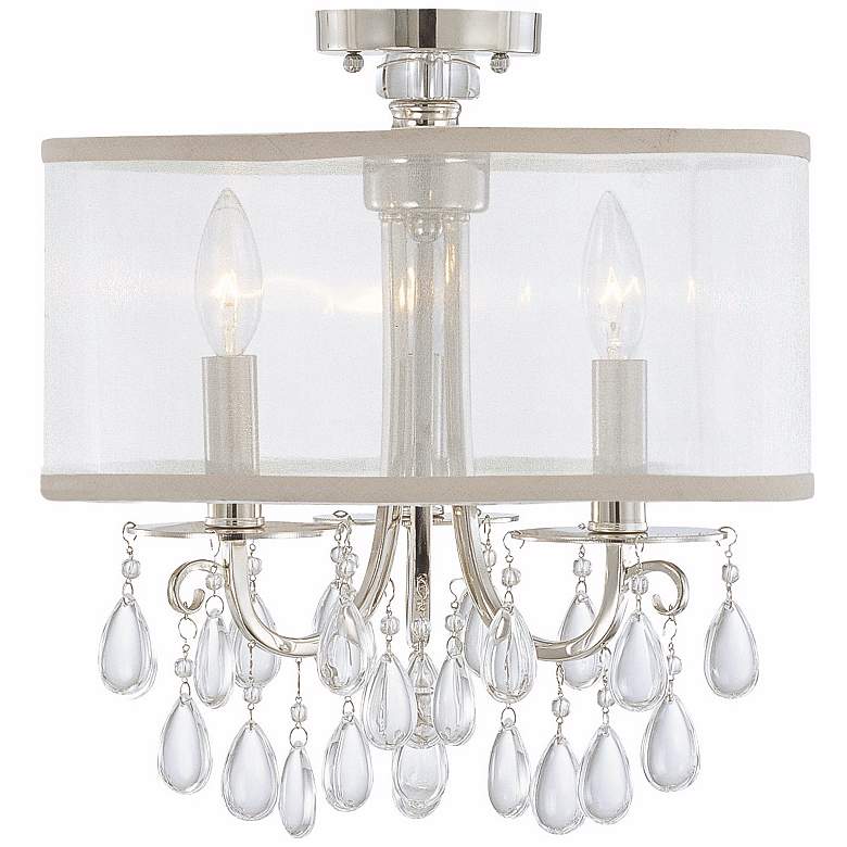 Image 2 Crystorama Hampton Collection Chrome 14 inch Wide Ceiling Light