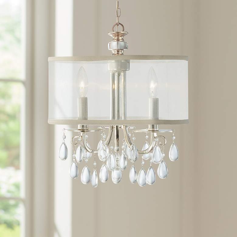 Image 2 Crystorama Hampton Polished Chrome 14 inch Wide Mini Chandelier