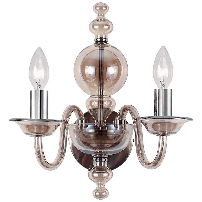 Image 1 Crystorama Harper 12 inch High Cognac Glass Wall Sconce