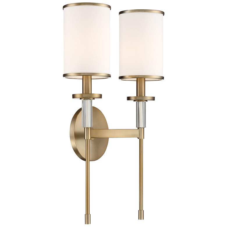 Image 2 Crystorama Hatfield 18 1/2"H Aged Brass 2-Light Wall Sconce more views