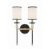Crystorama Hatfield 18 1/2"H Black Gold 2-Light Wall Sconce