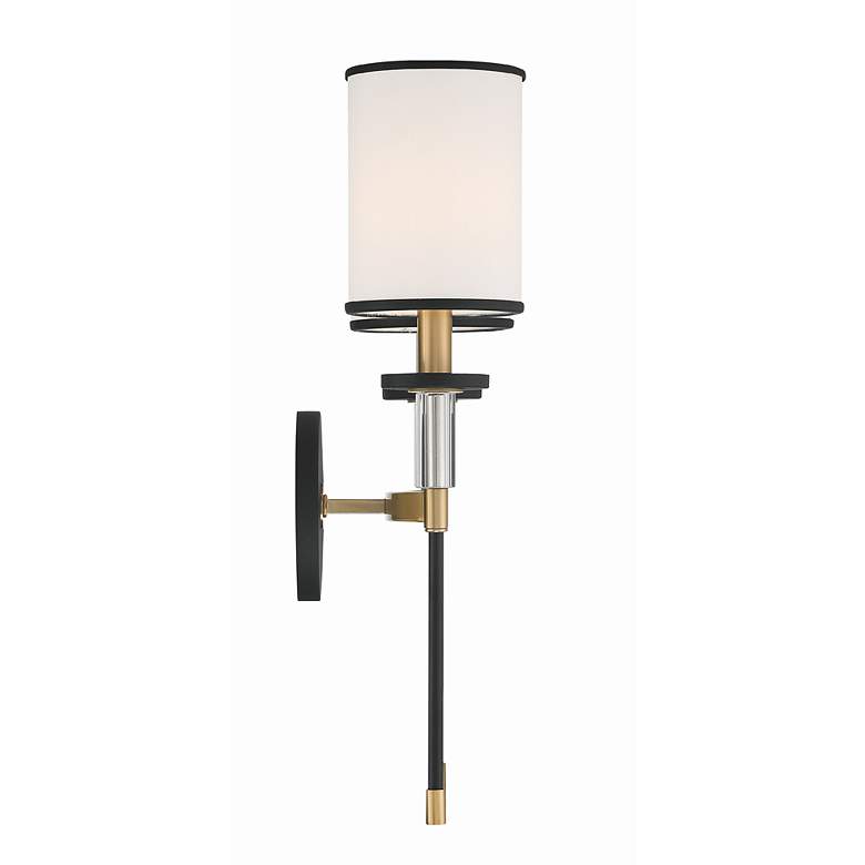 Image 3 Crystorama Hatfield 18 1/2"H Black Gold 2-Light Wall Sconce more views