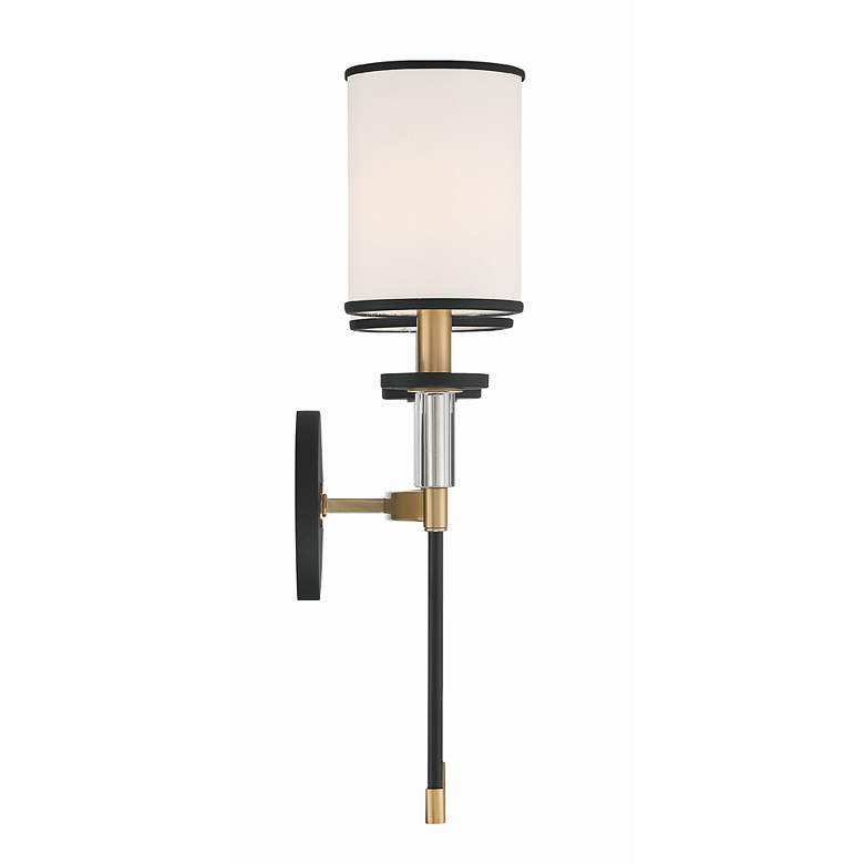 Image 3 Crystorama Hatfield 18 1/2 inchH Black Gold 2-Light Wall Sconce more views