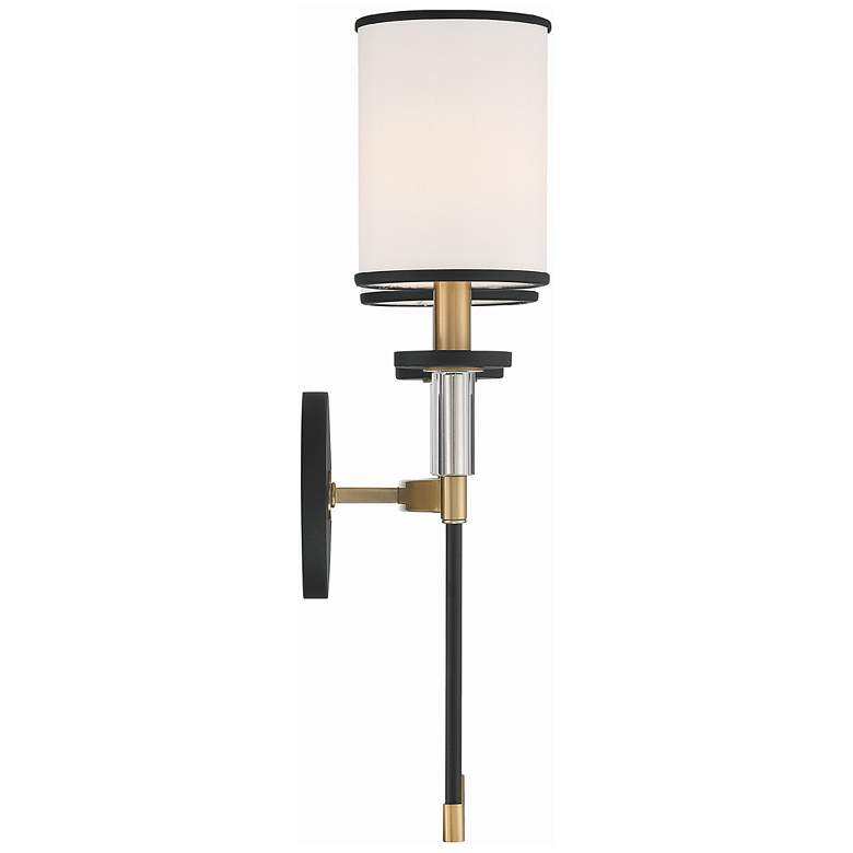 Image 4 Crystorama Hatfield 18 1/2"H Black Gold 2-Light Wall Sconce more views