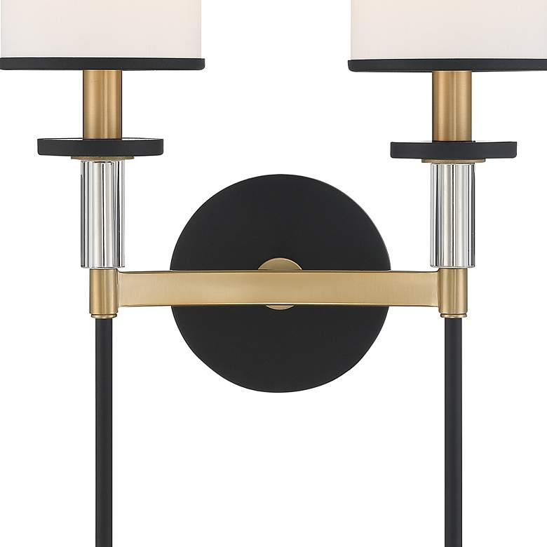 Image 5 Crystorama Hatfield 18 1/2"H Black Gold 2-Light Wall Sconce more views