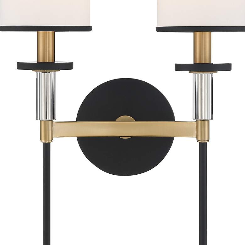 Image 5 Crystorama Hatfield 18 1/2"H Black Gold 2-Light Wall Sconce more views