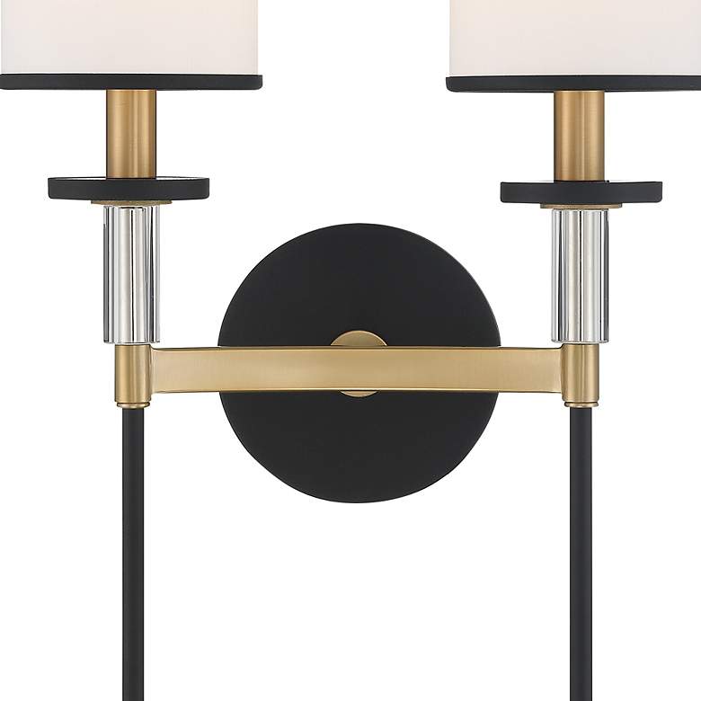 Image 5 Crystorama Hatfield 18 1/2 inchH Black Gold 2-Light Wall Sconce more views