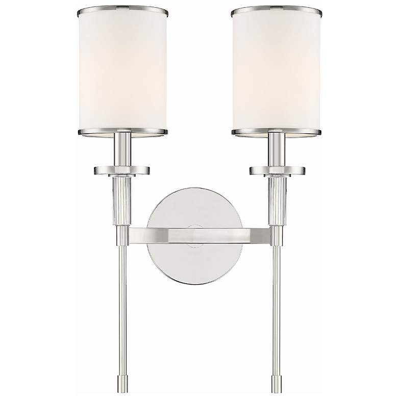 Image 1 Crystorama Hatfield 18 1/2"H Polished Nickel 2-Light Sconce