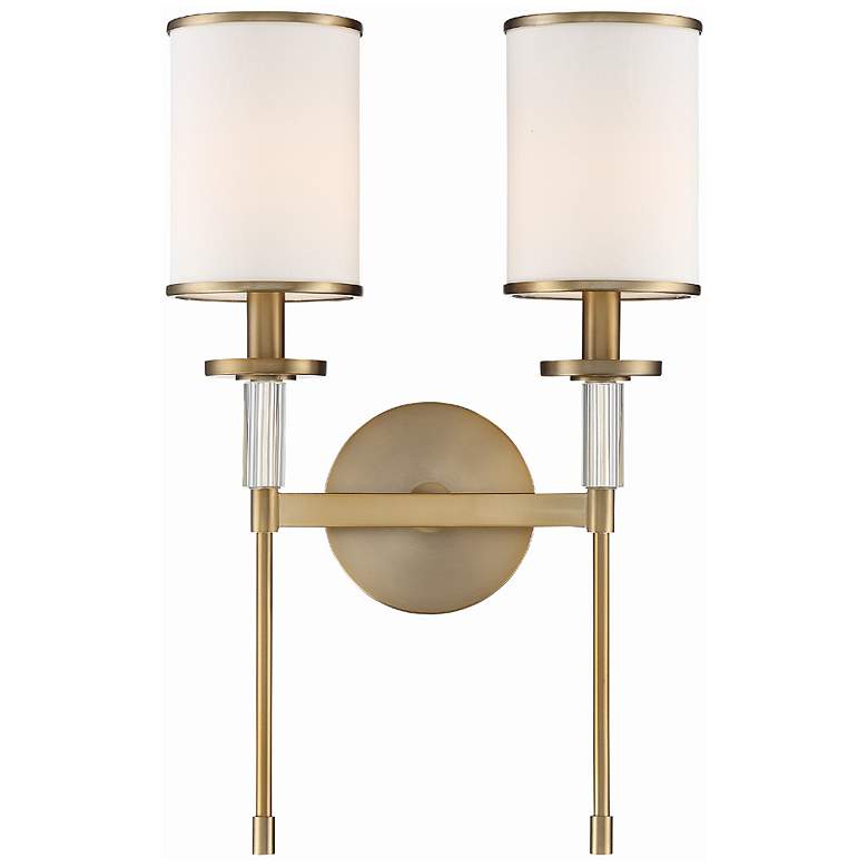 Image 1 Crystorama Hatfield 18 1/2"H Vibrant Gold 2-Light Wall Sconce