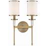 1_Crystorama Hatfield 18 1/2"H Vibrant Gold 2-Light Wall Sconce