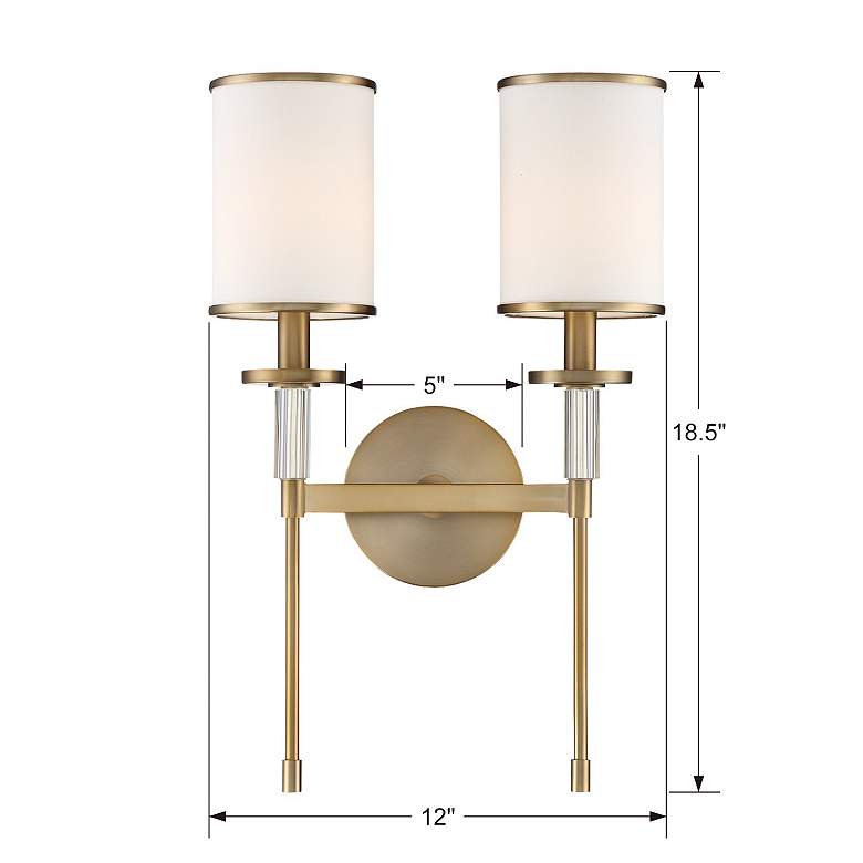Image 6 Crystorama Hatfield 18 1/2"H Vibrant Gold 2-Light Wall Sconce more views