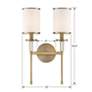 6_Crystorama Hatfield 18 1/2"H Vibrant Gold 2-Light Wall Sconce more views