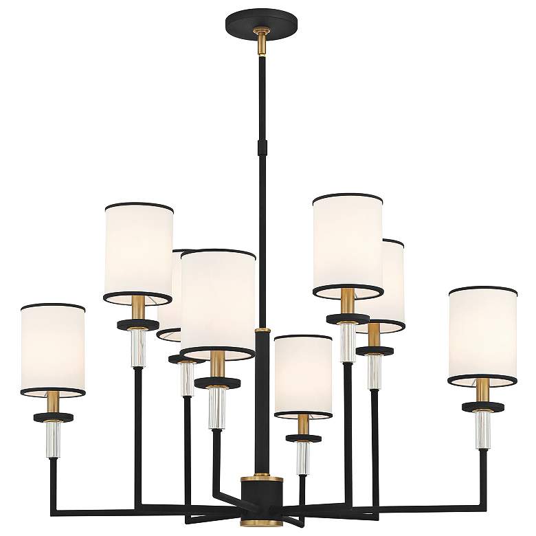 Image 2 Crystorama Hatfield 33 1/4"W Black Forged 8-Light Chandelier