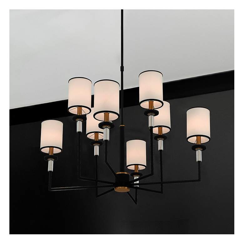 Image 1 Crystorama Hatfield 33 1/4"W Black Forged 8-Light Chandelier