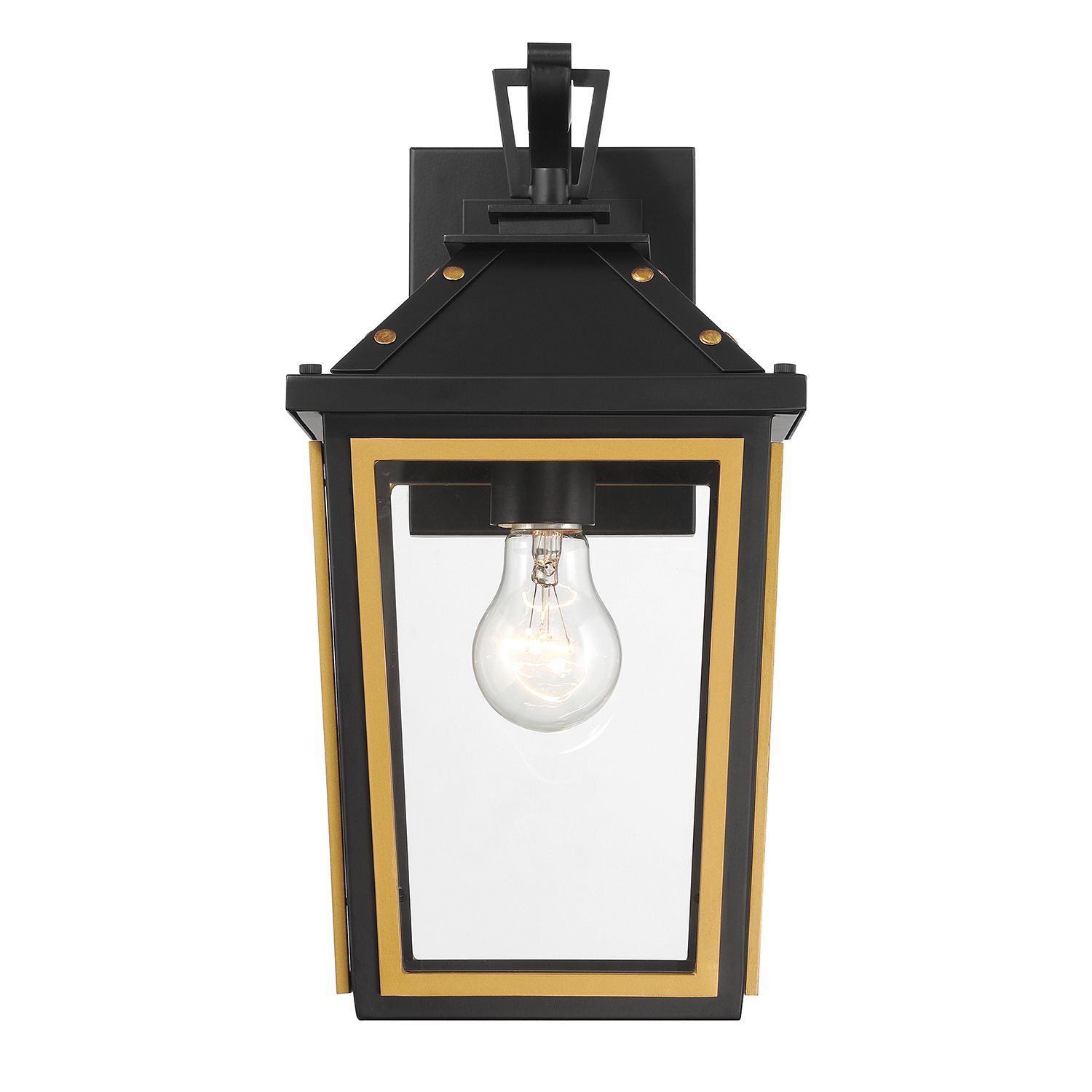 Image 4 Crystorama Hawkins 7.25'' Matte Black + Textured Gold Outdoor Sconce more views