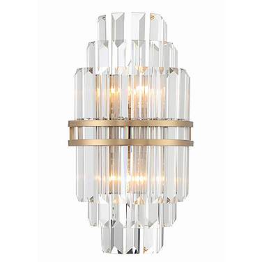 Crystorama Hayes 14 1/4"H Aged Brass 2-Light Wall Sconce