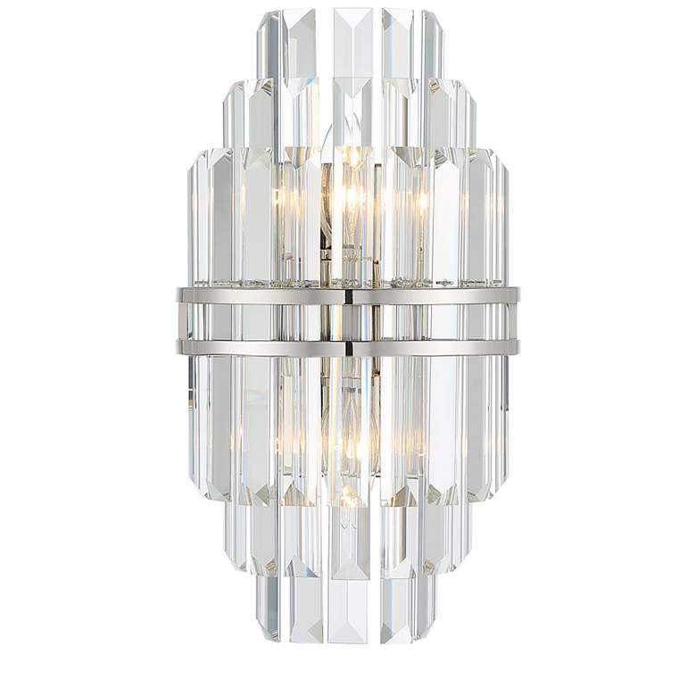 Image 1 Crystorama Hayes 14 1/4" High Polished Nickel Wall Sconce