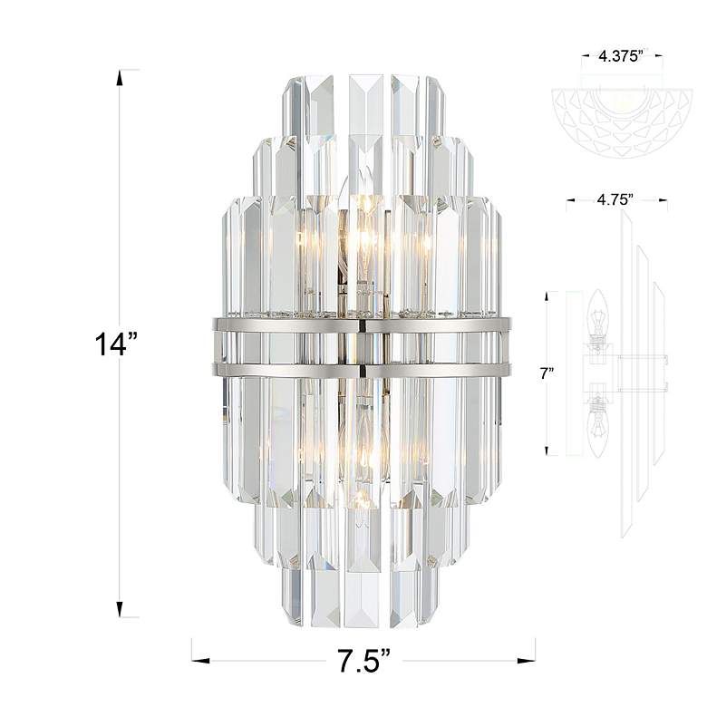 Image 6 Crystorama Hayes 14 1/4" High Polished Nickel Wall Sconce more views