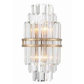Image1 of Crystorama Hayes 14 1/4"H Aged Brass 2-Light Wall Sconce