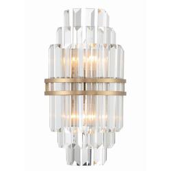 Crystorama Hayes 14 1/4"H Aged Brass 2-Light Wall Sconce
