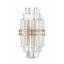 Image2 of Crystorama Hayes 14 1/4"H Aged Brass 2-Light Wall Sconce more views