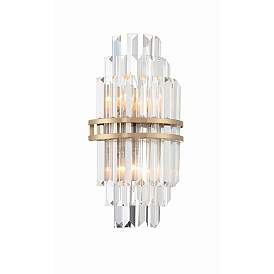 Image3 of Crystorama Hayes 14 1/4"H Aged Brass 2-Light Wall Sconce more views