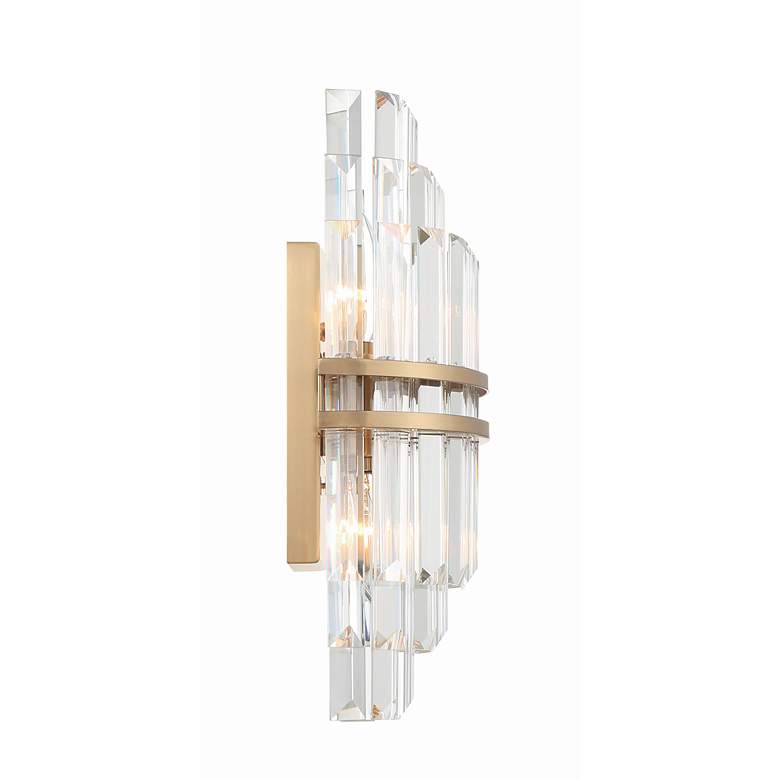 Image 4 Crystorama Hayes 14 1/4"H Aged Brass 2-Light Wall Sconce more views