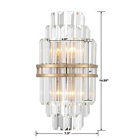 Image5 of Crystorama Hayes 14 1/4"H Aged Brass 2-Light Wall Sconce more views