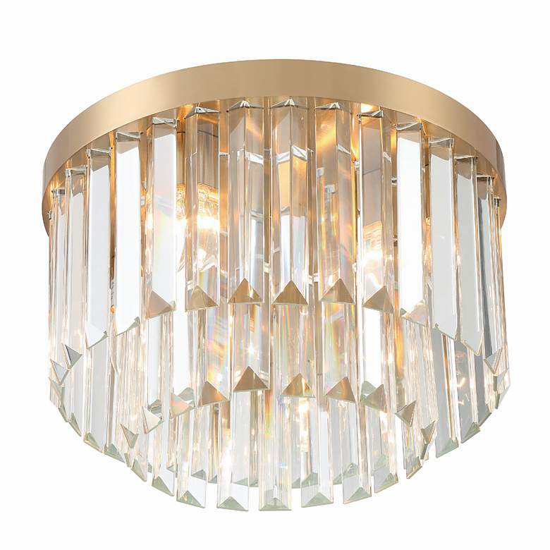 Image 5 Crystorama Hayes 16" Wide Aged Brass Ceiling Light more views