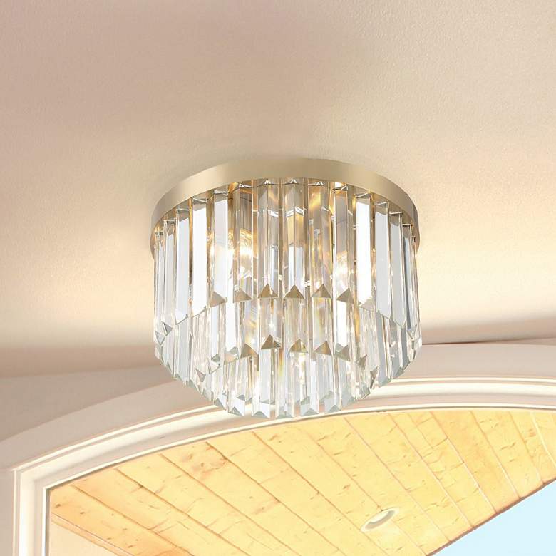 Image 6 Crystorama Hayes 16" Wide Aged Brass Ceiling Light more views
