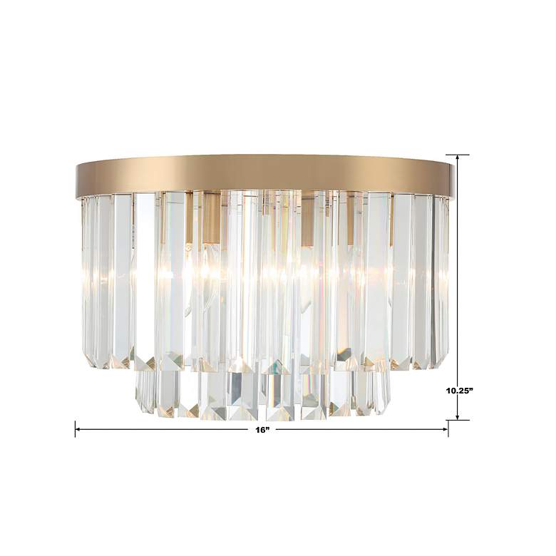 Image 7 Crystorama Hayes 16" Wide Aged Brass Ceiling Light more views