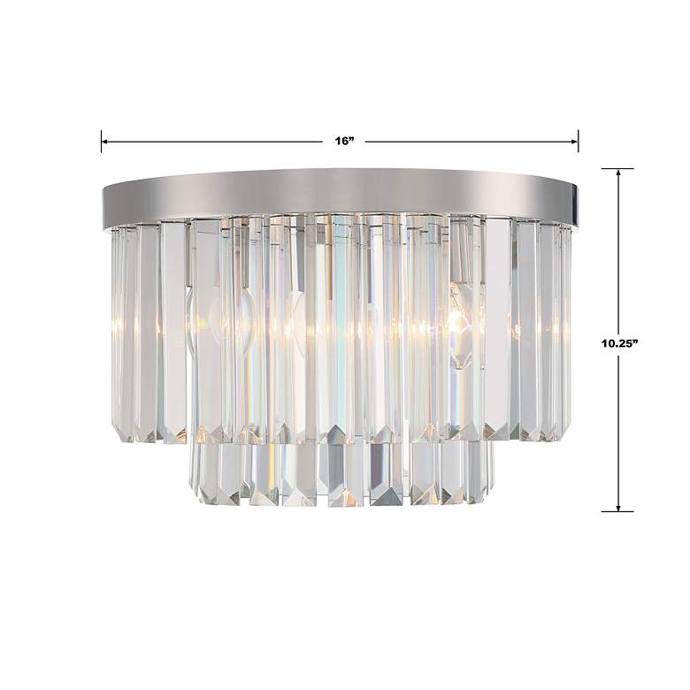 Image 6 Crystorama Hayes 16" Wide Polished Nickel Ceiling Light more views