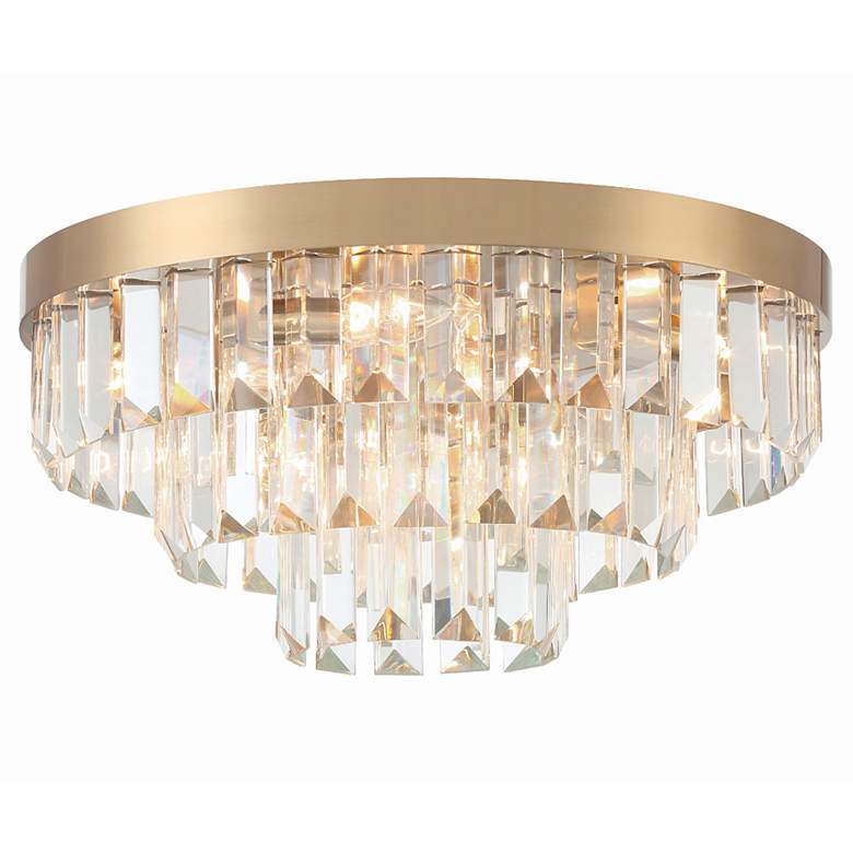 Image 2 Crystorama Hayes 18" Wide Aged Brass Crystal 8-Light Ceiling Light