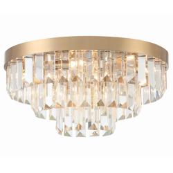 Crystorama Hayes 18" Wide Aged Brass Crystal 8-Light Ceiling Light