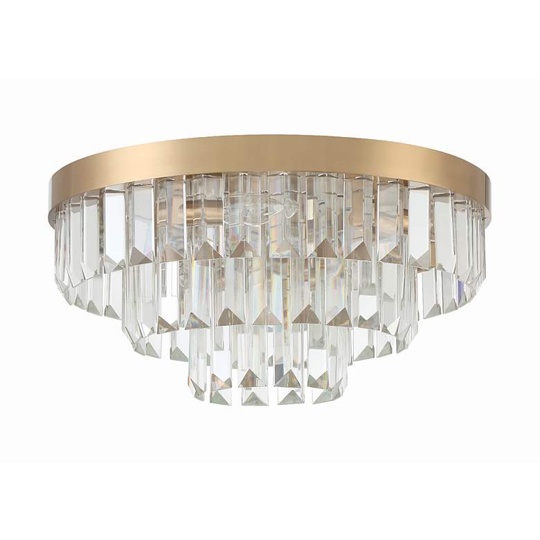Image 3 Crystorama Hayes 18" Wide Aged Brass Crystal 8-Light Ceiling Light more views