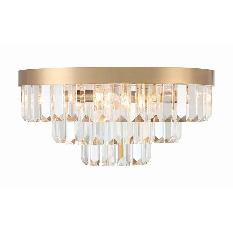 Image 4 Crystorama Hayes 18" Wide Aged Brass Crystal 8-Light Ceiling Light more views