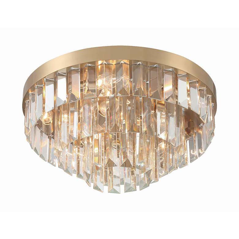 Image 5 Crystorama Hayes 18" Wide Aged Brass Crystal 8-Light Ceiling Light more views
