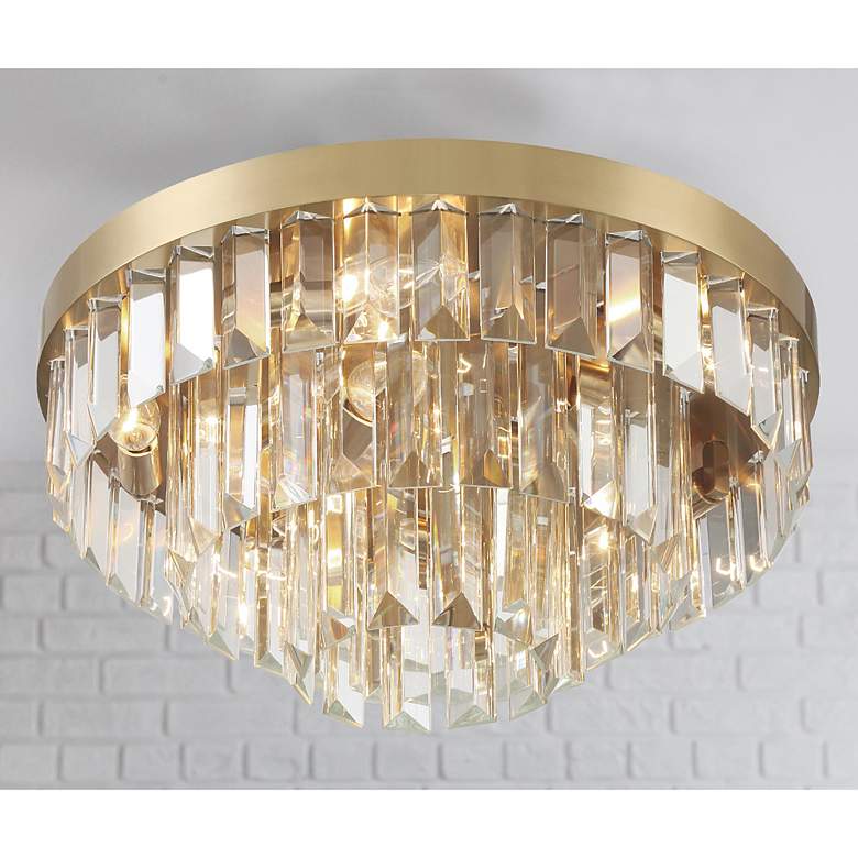 Image 6 Crystorama Hayes 18" Wide Aged Brass Crystal 8-Light Ceiling Light more views